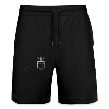 Canoe trip Kayak Paddling Bott Rowing Gift - Stanley/Stella Trainer Unisex Organic Jogging Shorts - black - Front - Nik (191cm) & Marisol (170cm)