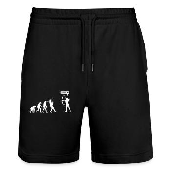 Bogenschießen Bogenschütze Bogen Spruch Geschenk - Stanley/Stella Unisex Bio Joggingshorts Trainer  - Schwarz - Vorne - Nik (191cm) & Marisol (170cm)