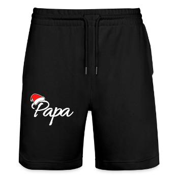 Weihnachten Papa - Stanley/Stella Unisex Bio Joggingshorts Trainer  - Schwarz - Vorne - Nik (191cm) & Marisol (170cm)