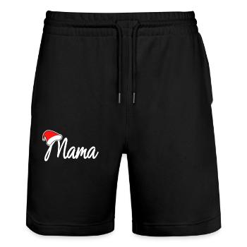Weihnachten Mama - Stanley/Stella Unisex Bio Joggingshorts Trainer  - Schwarz - Vorne - Nik (191cm) & Marisol (170cm)