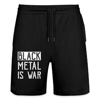 Le Black Metal, c’est la guerre - Short de jogging bio TRAINER Stanley/Stella unisexe - noir - Devant - Nik (191cm) & Marisol (170cm)