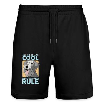Schnauzer Chien Propriétaire de chien Propriétaire de chien Cadeau - Short de jogging bio TRAINER Stanley/Stella unisexe - noir - Devant - Nik (191cm) & Marisol (170cm)