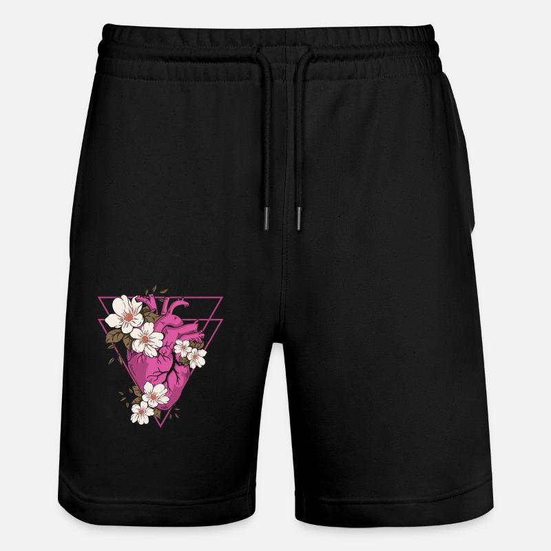 Gothic Blumen - Stanley/Stella Unisex Bio Joggingshorts Trainer  - Schwarz