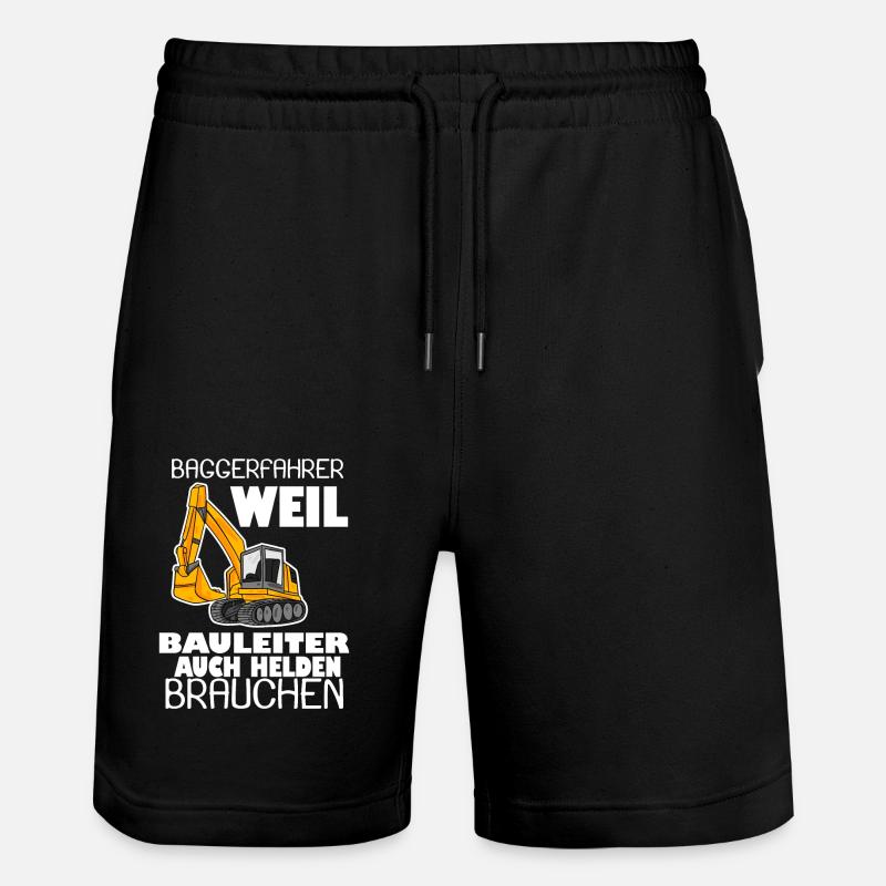 Bagger Baggerfahrer Spruch - Stanley/Stella Unisex Bio Joggingshorts Trainer  - Schwarz