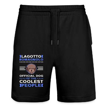 Lagotto Romagnolo Hund Hundebesitzer Geschenk - Stanley/Stella Unisex Bio Joggingshorts Trainer  - Schwarz - Vorne - Nik (191cm) & Marisol (170cm)