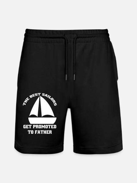 Sejlbåd Far Sailor Kaptajn Papa Ship Sejl - Stanley/Stella Trainer økologiske unisex joggingshorts - sort