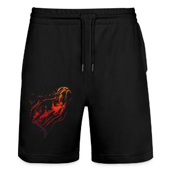 Loutre - Short de jogging bio TRAINER Stanley/Stella unisexe - noir - Devant - Nik (191cm) & Marisol (170cm)