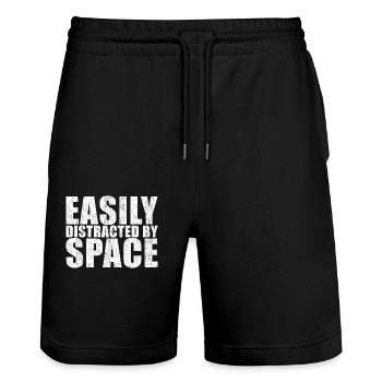Space - Stanley/Stella Trainer Unisex Organic Jogging Shorts - black - Front - Nik (191cm) & Marisol (170cm)