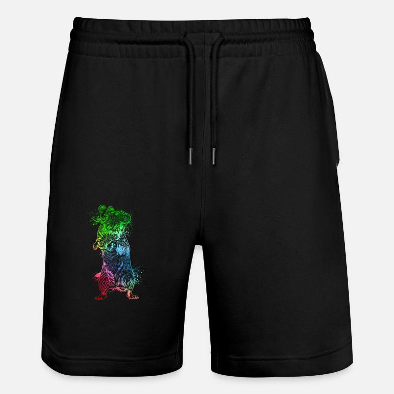 Farbenfroher Degu - Stanley/Stella Unisex Bio Joggingshorts Trainer  - Schwarz