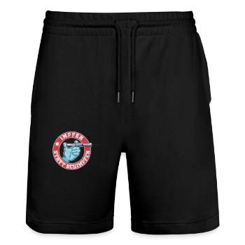 Impfen statt Schimpfen - Stanley/Stella Unisex Bio Joggingshorts Trainer  - Schwarz - Vorne - Nik (191cm) & Marisol (170cm)