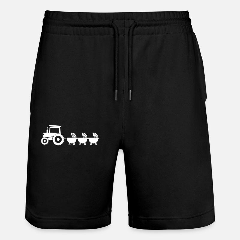 Tracteur avec chariot bébé - triplés - Short de jogging bio TRAINER Stanley/Stella unisexe - noir