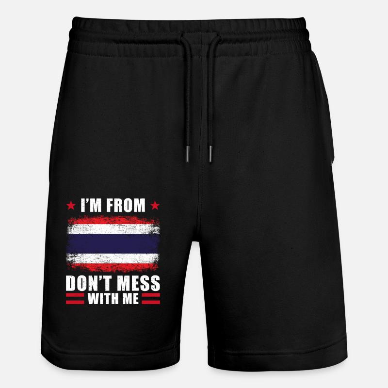 Thailand Spruch - Stanley/Stella Unisex Bio Joggingshorts Trainer - Schwarz