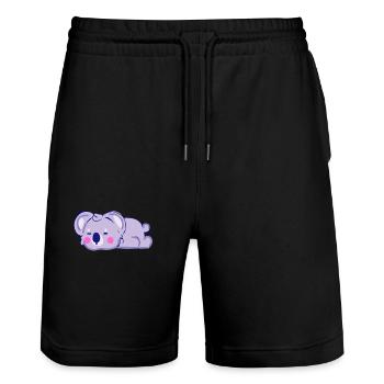 Schlafendes Koala - Stanley/Stella Unisex Bio Joggingshorts Trainer  - Schwarz - Vorne - Nik (191cm) & Marisol (170cm)