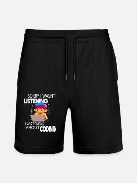 Coding Coder Programmer - Stanley/Stella Trainer Unisex Organic Jogging Shorts - black