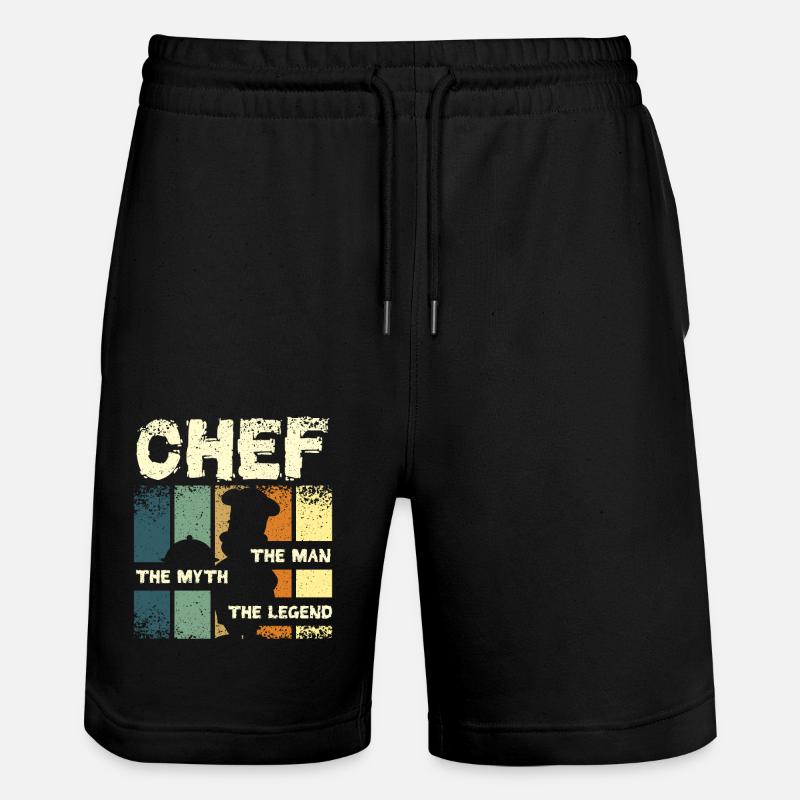 Chef la légende - Short de jogging bio TRAINER Stanley/Stella unisexe - noir