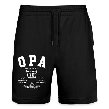 OPA - Plus de 70 instructions de lavage amusantes - Short de jogging bio TRAINER Stanley/Stella unisexe - noir - Devant - Nik (191cm) & Marisol (170cm)