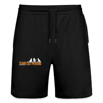 maine Coon Cats Cat Cat Friend Gift Idea - Stanley/Stella Trainer Unisex Organic Jogging Shorts - black - Front - Nik (191cm) & Marisol (170cm)
