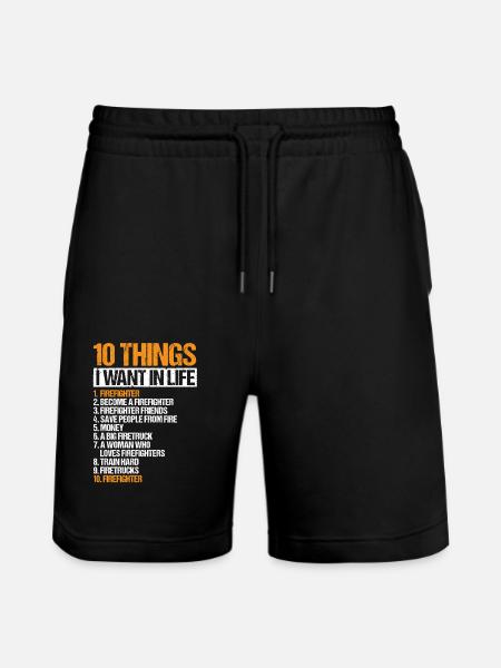 firefighter firefighter firefighter firefighter volunteer - Stanley/Stella Trainer Unisex Organic Jogging Shorts - black
