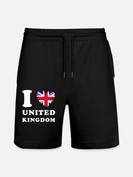 Angleterre J’aime Royaume-Uni - Short de jogging bio TRAINER Stanley/Stella unisexe - noir