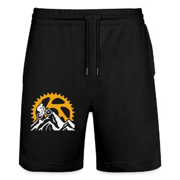 Mountain biking - Stanley/Stella Trainer Unisex Organic Jogging Shorts - black - Front - Nik (191cm) & Marisol (170cm)