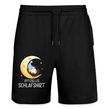 Lustiges Afrikanischer Weißbauchigel Igel Kostüm - Stanley/Stella Unisex Bio Joggingshorts Trainer  - Schwarz - Vorne - Nik (191cm) & Marisol (170cm)