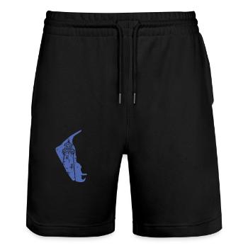 Amrum Île de la mer du Nord grunge - Short de jogging bio TRAINER Stanley/Stella unisexe - noir - Devant - Nik (191cm) & Marisol (170cm)
