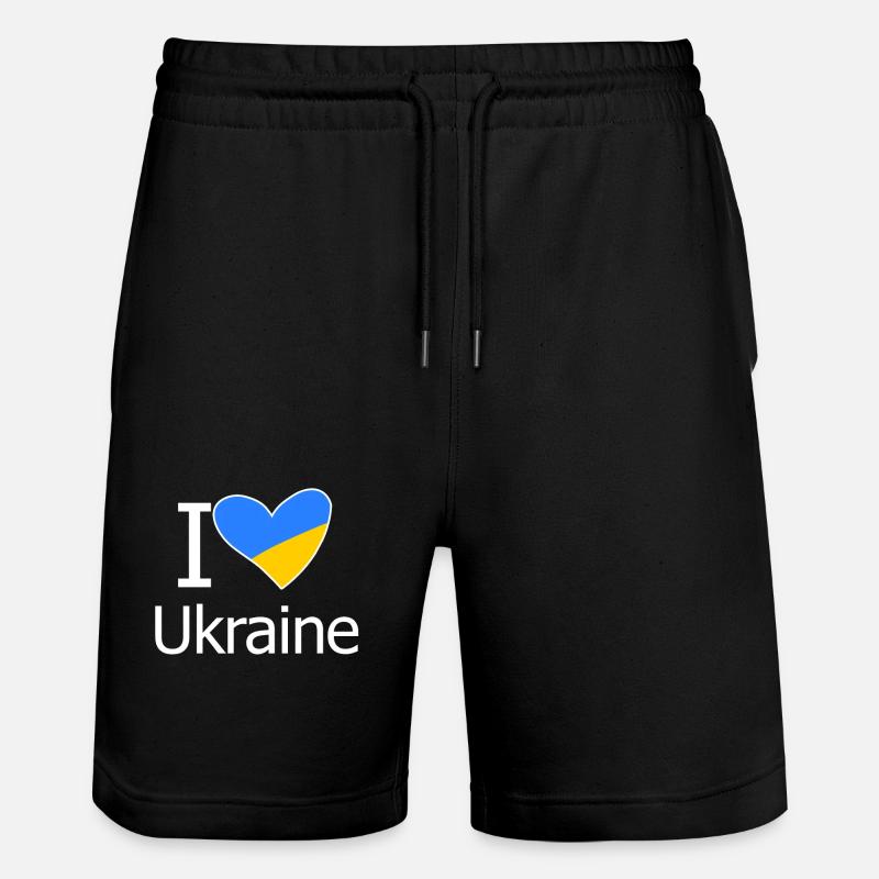 Ukraine - Stanley/Stella Unisex Bio Joggingshorts Trainer  - Schwarz