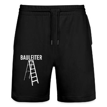 Lustiger Bauleiter Für Die Baustelle Handwerker - Stanley/Stella Unisex Bio Joggingshorts Trainer  - Schwarz - Vorne - Nik (191cm) & Marisol (170cm)