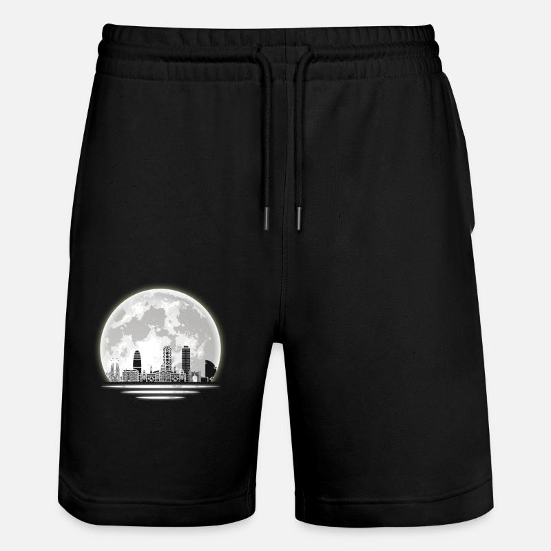 Ligne d’horizon de Barcelone - Short de jogging bio TRAINER Stanley/Stella unisexe - noir