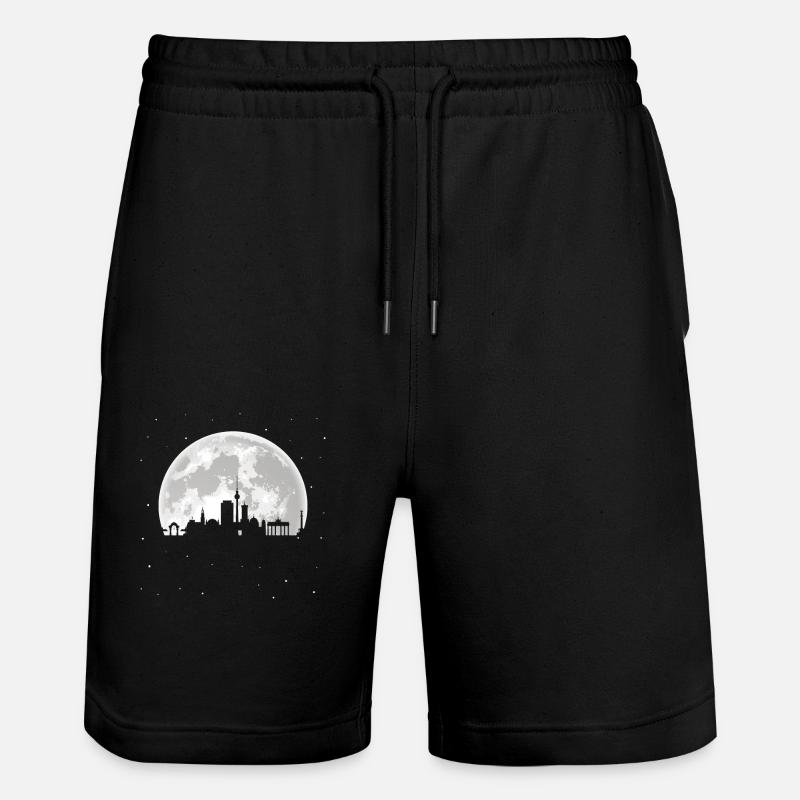 Berlin skyline - Stanley/Stella Trainer Unisex Organic Jogging Shorts - black