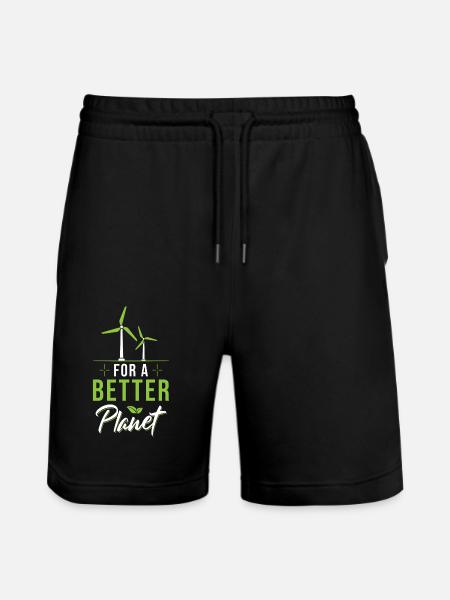 Wind turbine saying - Stanley/Stella Trainer Unisex Organic Jogging Shorts - black