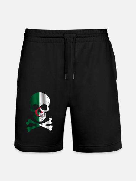 Algeria Flag - Stanley/Stella Trainer Unisex Organic Jogging Shorts - black