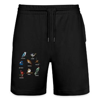 Vögel Gartenvögel Vogelwelt - Stanley/Stella Unisex Bio Joggingshorts Trainer  - Schwarz - Vorne - Nik (191cm) & Marisol (170cm)