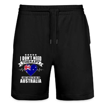 Australia I do not need Therapy - Stanley/Stella Unisex Bio Joggingshorts Trainer  - Schwarz - Vorne - Nik (191cm) & Marisol (170cm)
