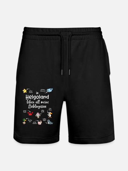 Meine Lieblingstiere in Helgoland - Stanley/Stella Unisex Bio Joggingshorts Trainer  - Schwarz