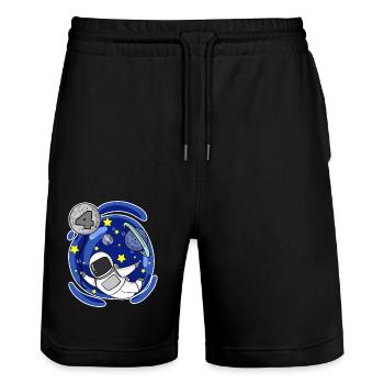 4 years old boy - 4 birthday - I am 4 - Stanley/Stella Trainer Unisex Organic Jogging Shorts - black - Front - Nik (191cm) & Marisol (170cm)
