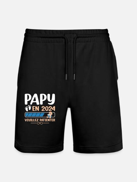 Papy En 2024 Veuillez Patienter - Short de jogging bio TRAINER Stanley/Stella unisexe - noir
