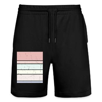 Rectangle pastel d’arrière-plan - Short de jogging bio TRAINER Stanley/Stella unisexe - noir - Devant - Nik (191cm) & Marisol (170cm)