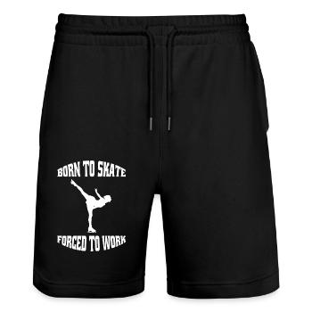 Ice skating Figure skating Figure skating Figure skating - Stanley/Stella Trainer Unisex Organic Jogging Shorts - black - Front - Nik (191cm) & Marisol (170cm)