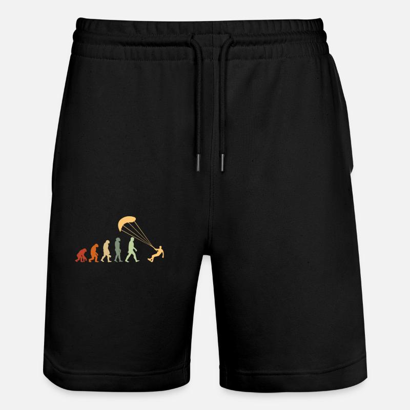 Evolution des Drachens - Stanley/Stella Unisex Bio Joggingshorts Trainer  - Schwarz