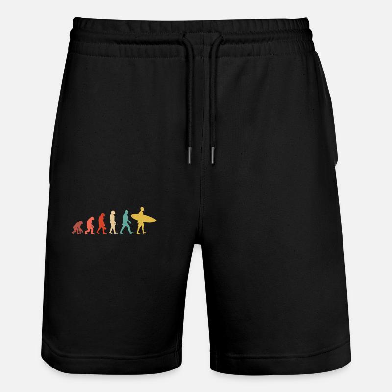 Evolution of surfing - Stanley/Stella Trainer Unisex Organic Jogging Shorts - black