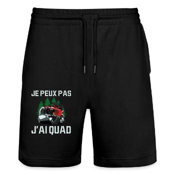 Je Peux Pas J'ai Quad - Short de jogging bio TRAINER Stanley/Stella unisexe - noir - Devant - Nik (191cm) & Marisol (170cm)