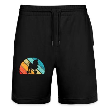 Poodle dog lover Retro vintage Gift idea - Stanley/Stella Unisex Bio Joggingshorts Trainer  - Schwarz - Vorne - Nik (191cm) & Marisol (170cm)