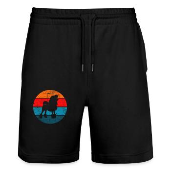 Poodle dog lover Retro vintage Gift idea - Stanley/Stella Unisex Bio Joggingshorts Trainer  - Schwarz - Vorne - Nik (191cm) & Marisol (170cm)