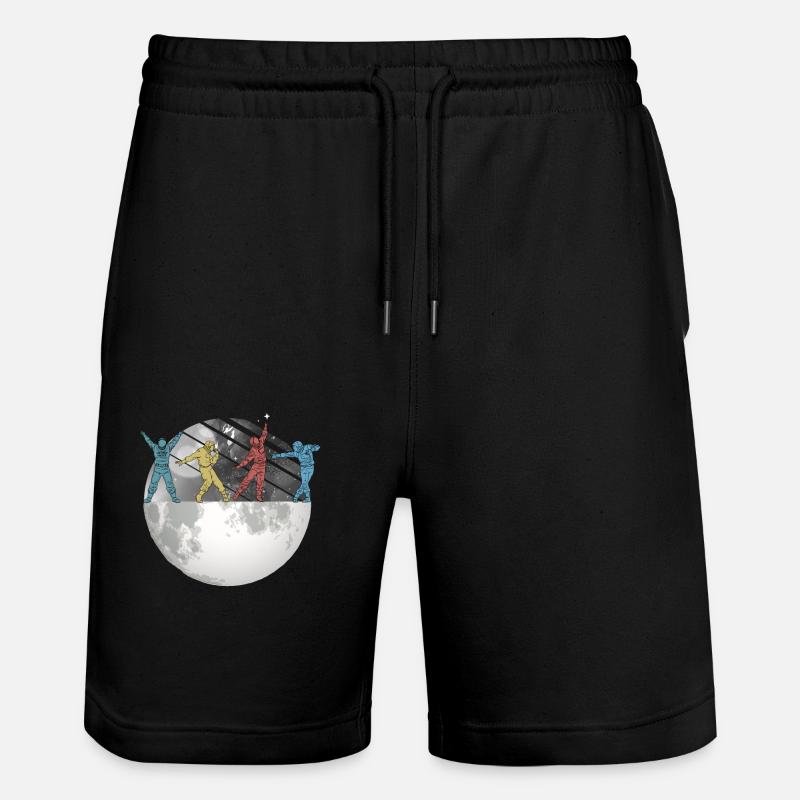 Astronaut Space Moon Space Retro - Stanley/Stella Trainer Unisex Organic Jogging Shorts - black