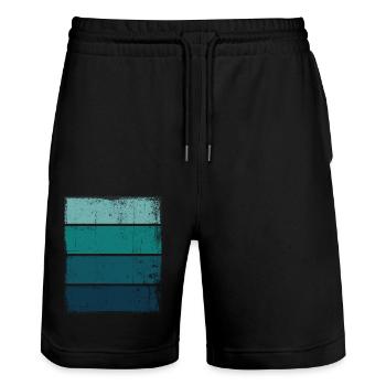 Contexte Grunge Sea Diving Marine - Short de jogging bio TRAINER Stanley/Stella unisexe - noir - Devant - Nik (191cm) & Marisol (170cm)