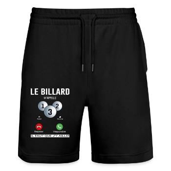 Le Billard M'appelle - Short de jogging bio TRAINER Stanley/Stella unisexe - noir - Devant - Nik (191cm) & Marisol (170cm)