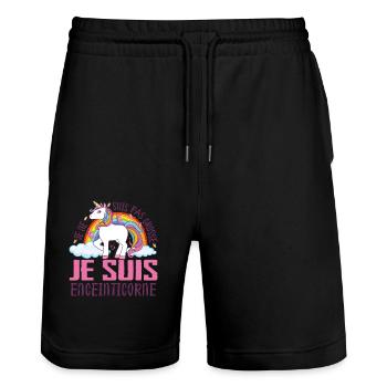 Je Ne Suis Pas Grosse Je Suis Enceinticorne - Short de jogging bio TRAINER Stanley/Stella unisexe - noir - Devant - Nik (191cm) & Marisol (170cm)