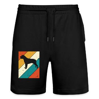 Rottweiler dog lover Retro vintage Gift idea - Stanley/Stella Unisex Bio Joggingshorts Trainer  - Schwarz - Vorne - Nik (191cm) & Marisol (170cm)