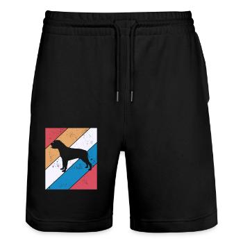 Rottweiler dog lover Retro vintage Gift idea - Stanley/Stella Unisex Bio Joggingshorts Trainer  - Schwarz - Vorne - Nik (191cm) & Marisol (170cm)